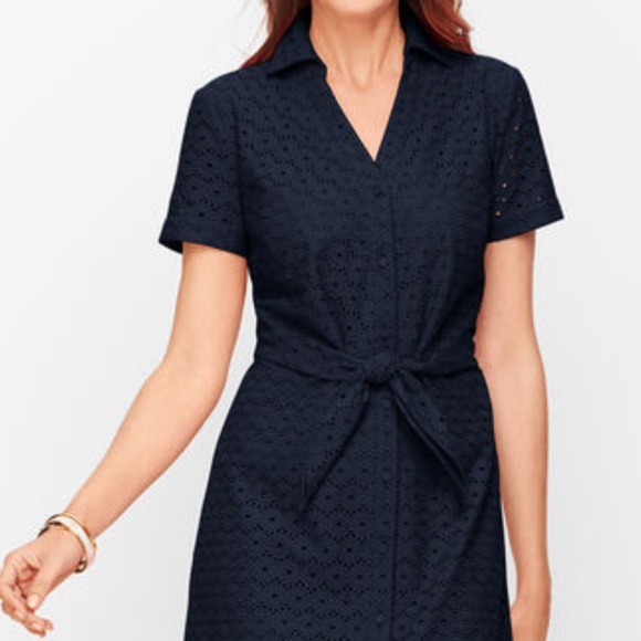 Talbots Dresses & Skirts - EYELET TIE FRONT SHIRTDRESS